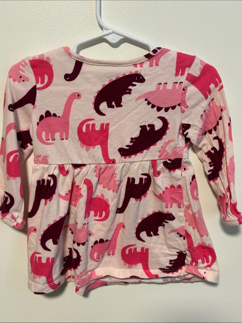 Old Navy Pink Multi Dinosaur Peplum Top